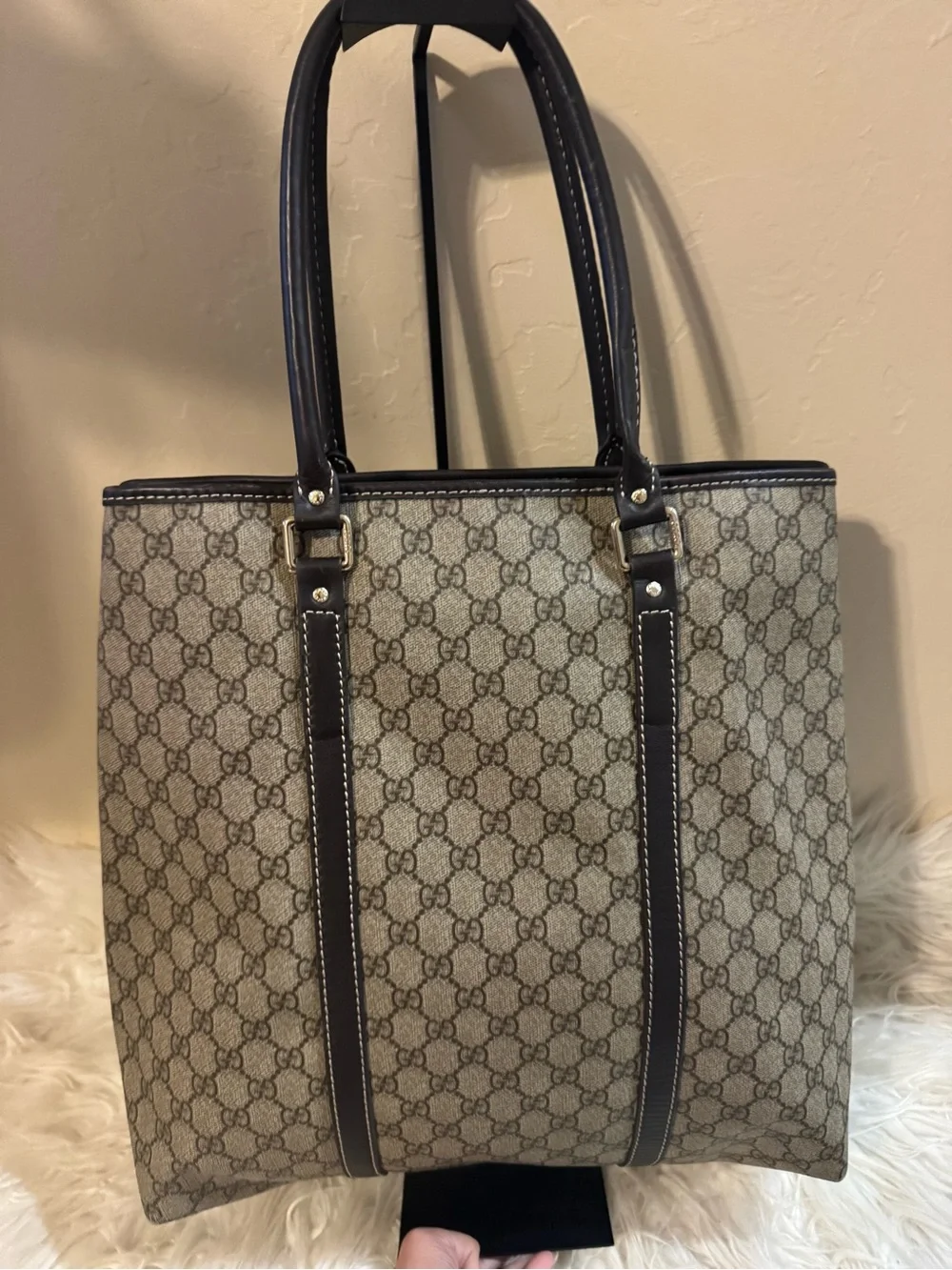 Gucci Beige and Brown GG Canvas Tote